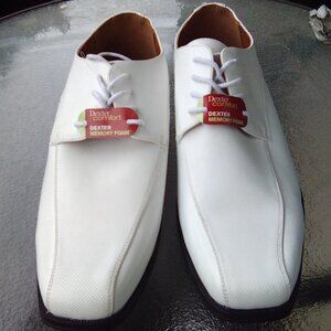 White Men's Leather Square Toe Dress Shoes Size 14